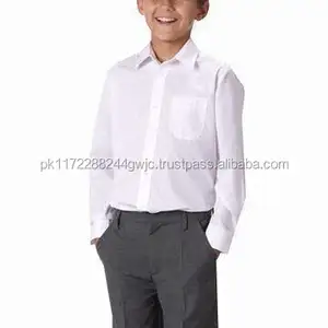 Yüksek kaliteli çocuk 2 parça üniforma/OEM toptan üniforma gömlek ve pantolon