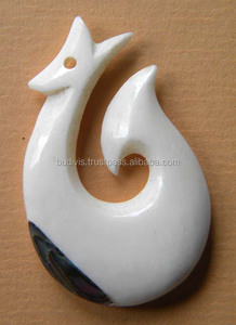 Pendentif en os sculpté à la main Bali, 1 pièce, pour cadeau, classique, breloque en coque, emballage de détail sur commande, os de bœuf - Product Image 4