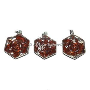Pendentifs organza jaspe rouge hexagone, 50 pièces, acheter en ligne - Product Image 1