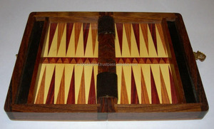 Juego de Backgammon de madera, material de boj hecho a mano, 12X7 - Product Image 4