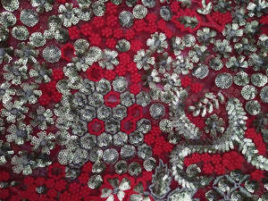 100% Polyester Sequins Embroidery Fabric Breathable Embroidered for Home Textiles Wedding Bags Toys <b>Car</b> <b>Decorative</b> Woven - Product Image 4