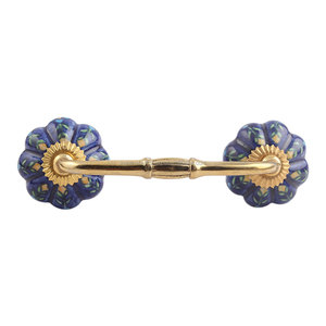 Poignées de porte de pont bleu en céramique décorative, fait à la main en vrac, décoration de la maison, meuble de cuisine, 4 pouces, nouveau Design BH-103 - Product Image 3