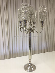 Elegance Look <b>Black</b> Aluminum <b>Candelabra</b> With Glass Votive for Wedding Event Party Centerpiece Floor <b>Candelabra</b> - Product Image 5