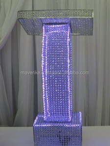 Elegant Crystal Bling Pillar Podium Decorated for Stages <b>School</b> Conference Speaking Desk Welcome Centerpieces - Product Image 4