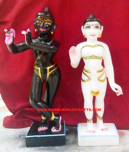 Siyah ve beyaz mermer güzel Iskon Radha <span class=keywords><strong>Krishna</strong></span> güzel çift heykeli - Product Image 1