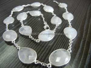 Rainbow Moonstone Connecteurs de pierres précieuses en argent sterling 925 Plaqué or Pendentif Charms pour les occasions de fête - Product Image 3