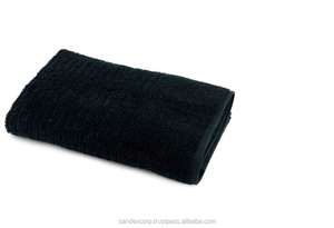 100% algodón puro suave Dobby toalla negra juego de toallas de lujo para viajes deportivos al precio más bajo al por mayor en la India - Product Image 2