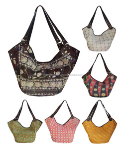 Bolso indio Bolsos étnicos Bolso Kantha de algodón - Product Image 3