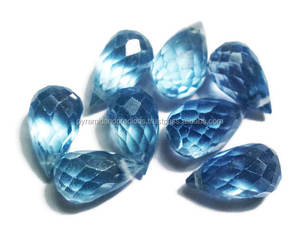 Iolite ควอตซ์เหลี่ยมเพชรพลอยหยด Briolette ลูกปัด12มิลลิเมตร - Product Image 1