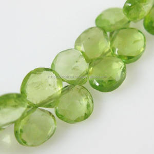 Natural Peridot Gemstone <b>Heart</b> Shape Beads Finest Quality Semiprecious All Size Available for Jewelry Making Design - Product Image 1