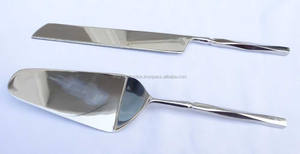 Poignée ronde argentée en acier inoxydable Service à gâteaux Corne de buffle Salade à l'intérieur Set de service de bar Épandeur à gâteaux et serveur à gâteaux - Product Image 2