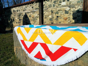 Toalla de playa redonda turca redonda con borlas, círculo con flecos colección RBT - Product Image 5