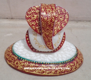 Marble Painted Beautiful Ganesh Choki - Product Image 1