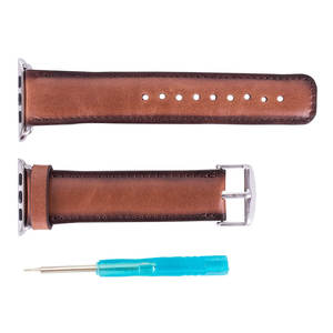 Bracelet classique vintage de qualité supérieure Logo personnalisé OEM Bouletta en cuir véritable en acier inoxydable pour montre pour Smartwatch - Product Image 5