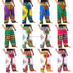Dashiki กางเกงผ้าฝ้ายอาลาดินสำหรับทุกเพศ,กางเกงผ้าฝ้ายฮาเร็มสำหรับผู้ชายและผู้หญิงกางเกง Dashiki กางเกงขายาวสไตล์ BOHO Gipsy กางเกงโยคะ - Product Image 3