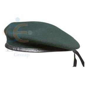Béret vert foncé OEM 100% laine Olive vert béret casquette chapeau pour hommes femmes en tailles personnalisées avec Logo brodé patchs Insignia - Product Image 1