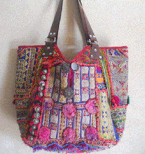 Sac AFGANI Banjara en cuir avec poignée - Product Image 3