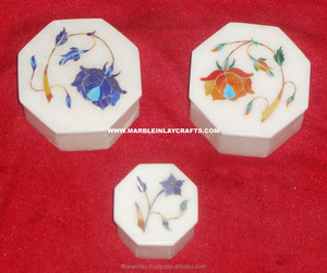 Cajas de incrustaciones de mármol hechas a mano, caja decorativa de mármol - Product Image 1
