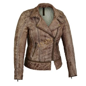 Veste en cuir véritable pour femmes de style vintage Lavage et finition à la cire Qualité supérieure Vêtements d'extérieur élégants pour une mode intemporelle - Product Image 1
