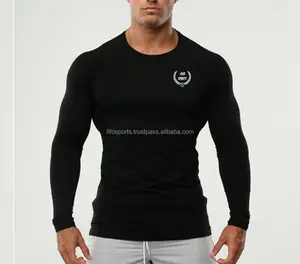 남자 블랙 도매 슬림 맞는 tshirt 남성용 도매 풀 슬리브 t 셔츠