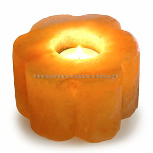 Bán buôn số lượng lớn tự nhiên Himalaya Muối tealight nến chủ sở hữu Tay Chạm Khắc trang trí đèn lồng lọ cho trang trí nội thất chăm sóc sức khỏe - Product Image 2