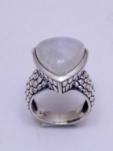 Haute qualité 925 bague de fiançailles en argent Sterling Unique classique pierre de lune naturelle incrustation de pierres précieuses 18K bagues de mode parfaites - Product Image 2