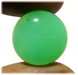Pierre précieuse en vrac verte de cabochon de chrysoprase de forme ronde naturelle australienne - Product Image 1