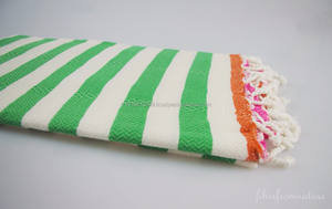 Rainbow Collection Algodón turco Peshtemal Fouta Patrón deportivo Playa y Spa Hammam Toalla hecha a mano en Turquía - Product Image 3