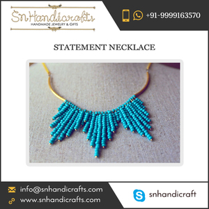 Most Popular Beaded Chevron <b>Statement</b> <b>Necklace</b> in Beatiful Color - Product Image 1
