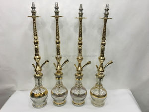 Cachimbas Farida de la Mejor Calidad, Cachimbas Egipcias Altas de Latón Macizo de Tres Niveles, Juego Completo de Accesorios, Grabado a Mano Profundo - Product Image 2