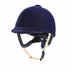 Shemax 2024 Venta caliente OEM Velvet Horse Riding Hat Casco Nueva moda con correa de cuero Negro Azul marino de alta calidad para el verano - Product Image 2