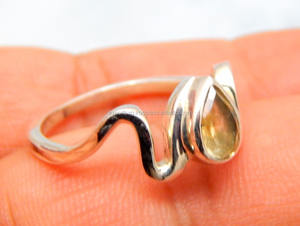 Anillo de Boda de Plata de Ley 925 con Cuarzo Citrino Clásico de Alta Calidad para Mujer - Product Image 2