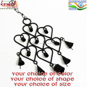Campana de Viento de Hierro Forjado en Forma de Corazón Negro con Pequeñas Campanas para Decoración de Jardín y Exteriores - Product Image 6