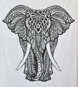 Indian <strong>Elephant</strong> Mandala Tapestry Bohemian <strong>Vintage</strong> Cotton Bedspread Throw 60 X 90 Size Anime <strong>Printed</strong> Wall Hanging Table Cloth - Product Image 5
