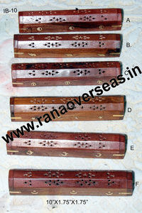 Captador de cenizas de incienso de ataúd de madera personalizado, palo de incienso y soporte de cono con incrustaciones de latón, alta calidad, venta al por mayor - Product Image 3