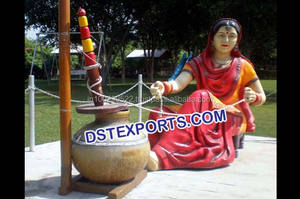 Punjabi Culture Sohni Mahiwal Statue Mariage Porte de Bienvenue Statue Décoration Punjabi Thème Statues En Fiber De Verre - Product Image 2
