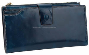 Cartera de Lujo de Gran Capacidad para Mujer de Piel Genuina Encerada con Bolsillo de Cremallera - Product Image 3