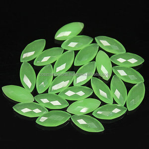 Piedra preciosa de Calcedonia Prehnita suelta Natural facetada Marquesa Briolette joyería fiesta verde encerado/engrasado certificado por terceros - Product Image 1