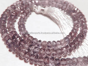 Cuentas de piedras preciosas Rondelles facetadas translúcidas de lavanda rara - Product Image 3