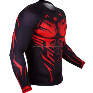 Venta al por mayor de alta calidad BJJ Rash Guard Ropa deportiva MMA de manga larga para niños y adultos Uso de temporada de verano - Product Image 6