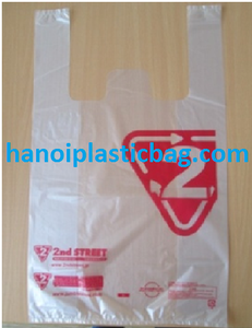 customized bag with logo printing usage Poly t-shirt plastic shopping bag - Product Image 2