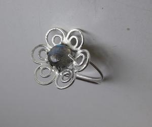 แหวนพลอยสีเงินสเตอร์ลิงพร้อมควอตซ์สำหรับงานปาร์ตี้ - Product Image 1