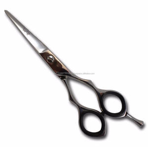 Mango de cerámica personalizado totalmente pulido, tijera de peluquero recta para diestros, hoja de acero inoxidable, punta afilada para uso de belleza - Product Image 1