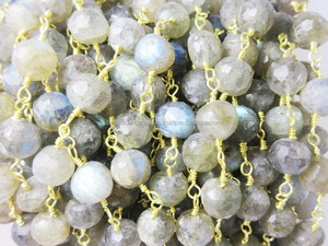 Collar de cuentas redondas de 7-8 mm chapado en oro Nanplanetsilver BC04, rosario de piedras semipreciosas para bodas, fiestas o regalos - Product Image 3