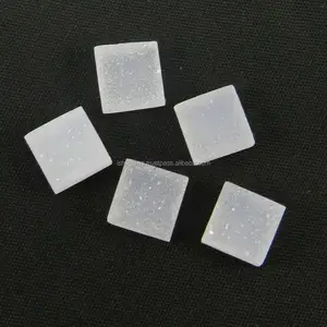 Natural White Druzy Square 8x8mm Square 2.9 Cts