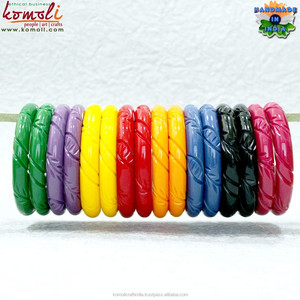 ซูเปอร์ร้อนสีชมพูหินอ่อนเชือกขายส่งวินเทจ Bakelite เครื่องประดับสร้อยข้อมือกำไลข้อมือ - Product Image 6