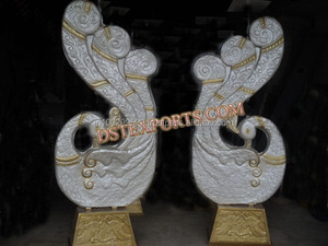 Fiber de mariage Paons Piliers Avec Parapluie Mariage Aisleway Colonnes Fiber Paon Piliers D'étape - Product Image 2