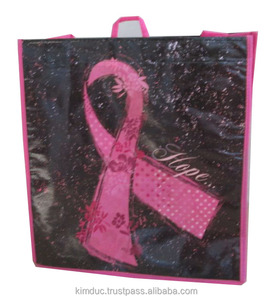 Bolsa de compras de plástico no tejido PP de 120gsm con mango de longitud de mano de impresión de huecograbado hecho en Vietnam pedidos personalizados aceptados - Product Image 1