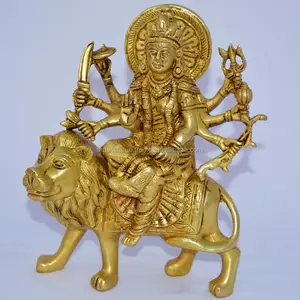 Ji feita de Bronze Indiano Murti Deusa Hindu Durga