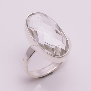 925 sterling argent cristal anneau 925 sterling argent bijoux de pierre gemme en vrac en gros beaux anneaux d'argent pour les femmes et filles - Product Image 1